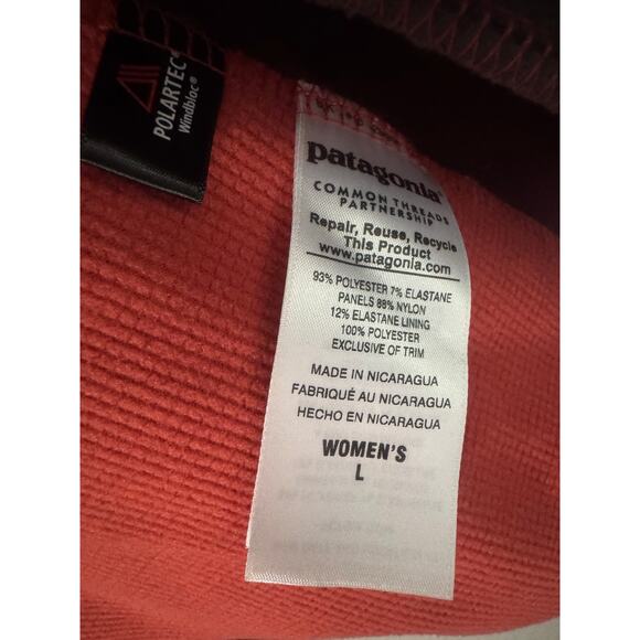 Patagonia Polartec Womens Large Jacket Red Light Coat Hardshell Outdoor Zip Up - Picture 12 of 13